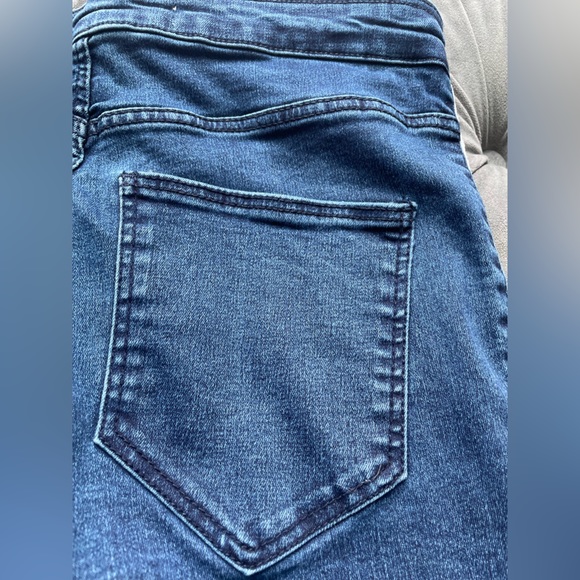 Zara High Rise Denim Side Stripe Raw Hem Jegging - Picture 6 of 7